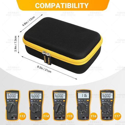 Hard Carrying Storage Case for Fluke 117/115/116/114/113/177/178/179/233 Digital Multimeter? Multimeter Testers Tools Storage Organizer Holder Bag...