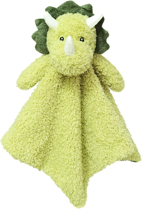 Baby Green Triceratops Soft Stuffed Animal Security Blanket, Plush Dinosaur Character Lovey Blanket, Baby Shower/Nursery Gift, Cuddly Newborn, Inf...