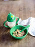 5 Piece Plastic Toddler Silverware Spoon and Fork Utensil Set - Reusable Toddler Cutlery with Hygienic Travel Pouch (Green)...