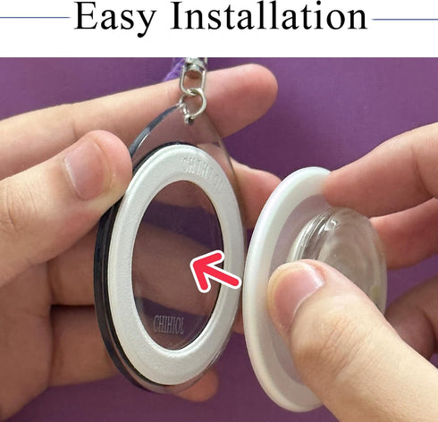 Magnetic Phone Grip Storage Keychain for Popsocket Magnetic Phone Grip Ring Holder Storage for Bag Keychain Portable for MagSafe Magnet Pop Ring G...