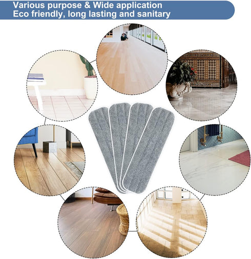 Replacement Microfiber Mop Pads - 18''x5'' Wet Dry Floor Cleaning Pad Compatible with Bona Floor Care System, Reusable Mop Refill Fits 17” to 18” ...