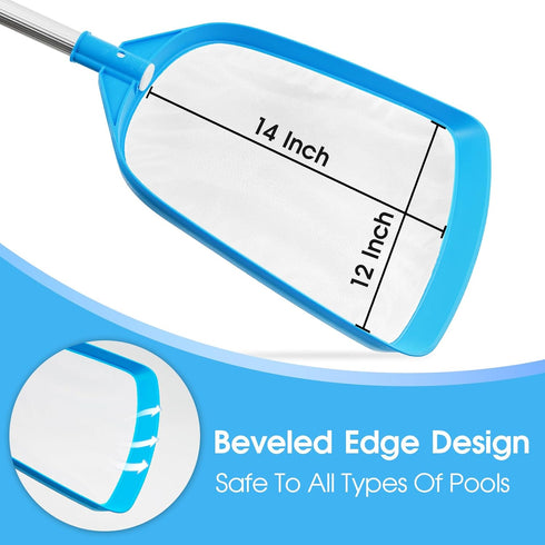 Pool Leaf Skimmer Net Ultra Fine Mesh with Aluminum Poles 5 Sections 6 Feet Swimming Pool Cleaning Net Leaf Catcher for above Ground Pools Ingroun...