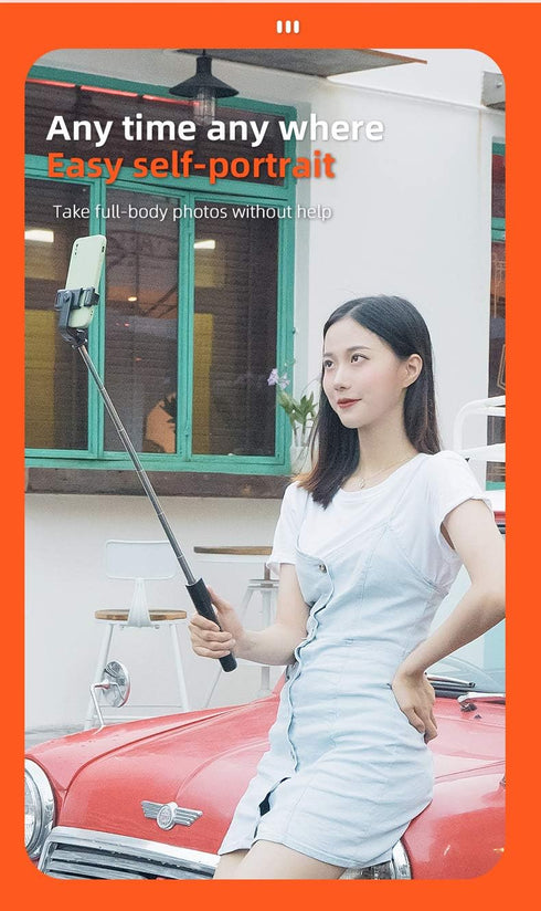 Selfie Stick with Tripod Stand and Wireless Remote, Compatible with Phones, Live Streaming and Photography (Black)...