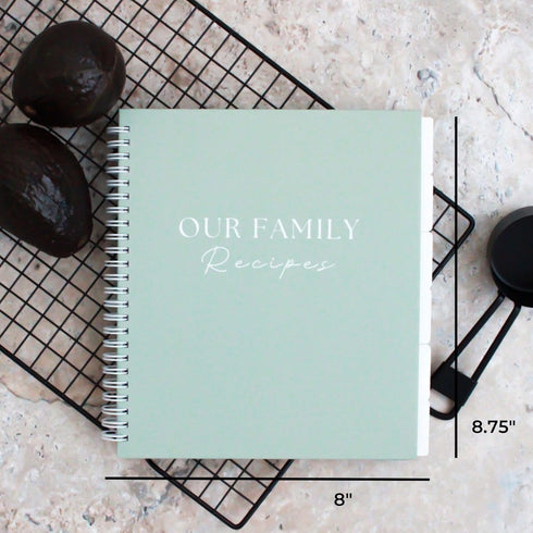 Recipe Book To Write In Your Own Recipes with 6 Custom Dividers - Blank Spiral DIY Personalized Family Cookbook Journal, Fits 118 Empty Recipe Tem...