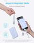 Anker Power Bank, 10,000mAh Portable Charger with Built-in USB-C Cable and Lanyard, 22.5W Max Output with 2 USB-C and 1 USB-A Port, Battery Pack f...