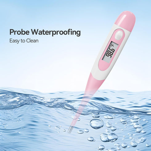 Clinical Digital Thermometer for Adults and Babies, Oral Armpit and Rectal Temperature Thermometer for Fever with Alarm, Flexible Tip...
