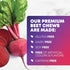 Beet Chews - Soft Beet Root Chewables with Grape Seed Extract Supports Heart Health & Energy with Powerful Antioxidants - Beetroot Nitric Oxide Su...