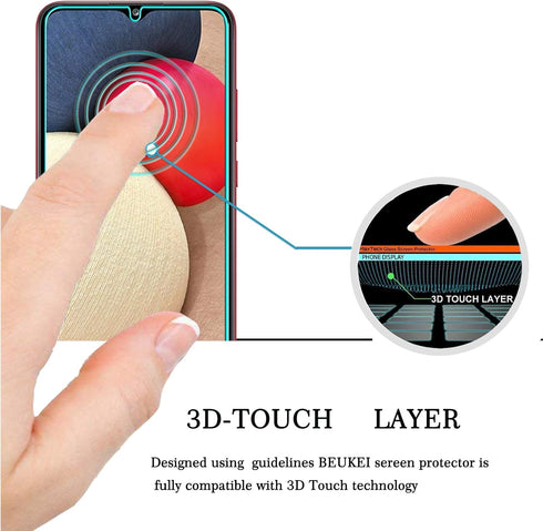 (3 Pack) Compatible for Samsung Galaxy A02s / Galaxy A02 Screen Protector Tempered Glass, Touch Sensitive,Case Friendly, 9H Hardness...