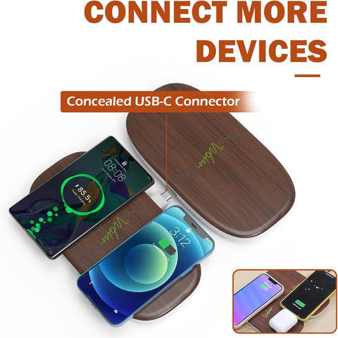Fast Wireless Charger, Dual 20W Max Wireless Charging Pad Compatible with Apple iPhone 15/14/13/12/Pro Max/Pro/Plus, AirPods pro/2/3, Wireless Pho...