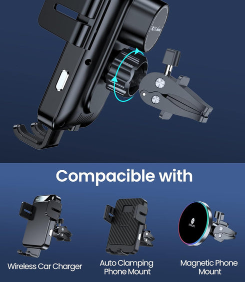 MOKPR Universal Air Vent Clip for Wireless Car Charger & Car Mount, Ultra Strong Anti-Shake Vent Grip for Most Car Phone Mount Holders with Joint ...