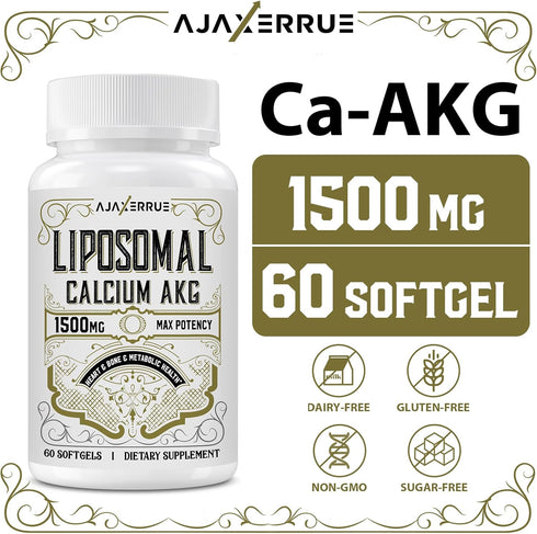 Liposomal Calcium AKG Supplement 1500 MG (Alpha-Ketoglutaric Acid), High Absorption, More Effective Than AAKG, Ca AKG for Longevity, Age Defense, ...
