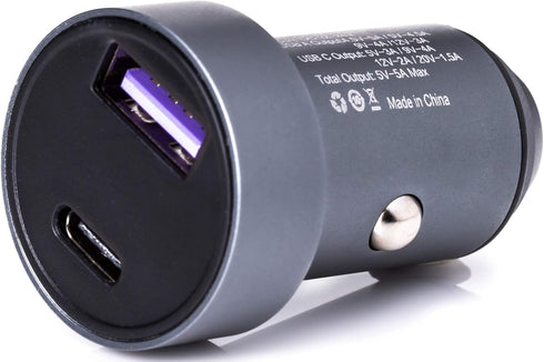 36W Dual USB Type C PD 3.0 (18W) + USB A QC4.0 (18W) Mini Fast Car Charger Adapter with Built-in LED Voltmeter...