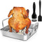 Roasting Pan with Beer Can Chicken Holder, Joyfair 9-inch Stainless Steel Square Baking Pans & Roaster Grill Racks, Great for Baking Oven BBQ Gril...
