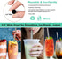 Vinaco Stainless Steel Smoothie Straws, 0.4'' Extra Wide Reusable Metal Drinking Straws for Milkshake, Smoothie, Beverage, Set of 4 with 1 Cleanin...