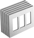 BESTTEN 5 Pack 3-Gang Signature Collection Silver Screwless Wall Plate, Decorator Outlet Cover, USWP8 Series, H4.69” x W6.54”, for Light Switch, D...