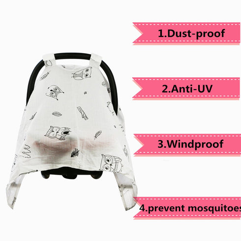 Breathable Cotton Muslin Canopy Car Seat Cover for Girls and Boys,Hot air Balloon(Cotton)...