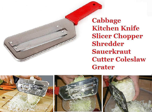 YukaBa Cabbage Kitchen Knife Slicer Chopper Shredder Sauerkraut Cutter Coleslaw Grater (Red-A)...