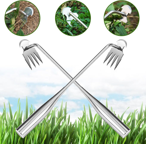 Weeding Rake Weed Remover Weed Puller Tools Hand Weeder Yard for Vegetable Gardening Backyard Farm Planting & Weeding (2 piece)...