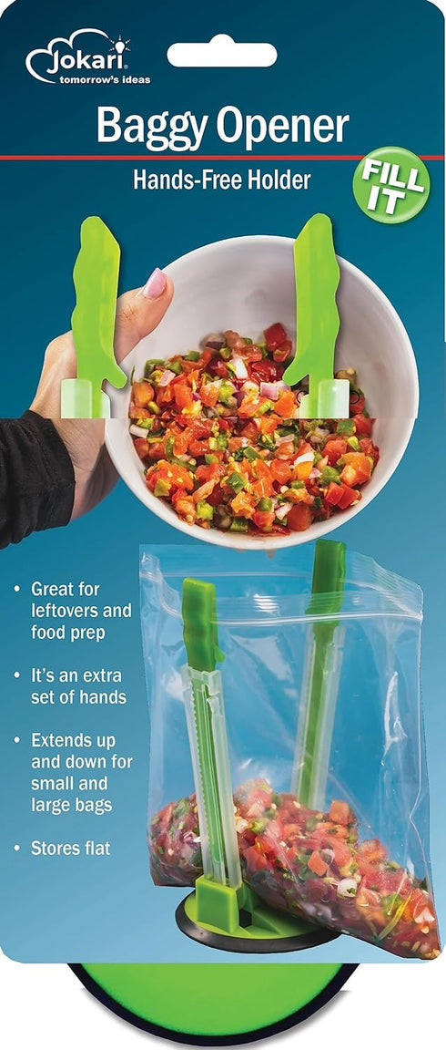 Original Jokari Adjustable Baggy Rack Stand 1 Pack. Prop Plastic Ziploc Freezer Storage Bags Open Hands-Free To Pour Leftovers, Snacks and Meal Pr...