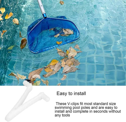 Pool Brush Clip,10Pcs Pool Pole Clips Butterfly v-Clip Plastic Universal Pool Attachment Clips Replacement Set For All Swimming Pool Spa Brush&Han...