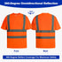 High Visibility Safety T Shirts Short Sleeve, Hi Vis Reflective Construction Work Shirts with Reflective Strips and Front Pocket, ANSI/ISEA Class ...