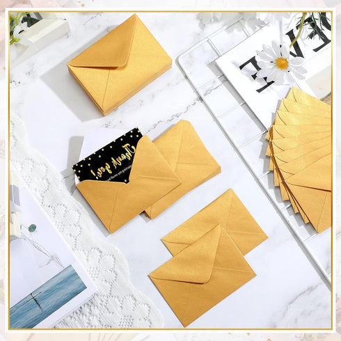Yahenda 200 Count Mini Gift Card Envelopes Bulk Wedding Pocket Small Paper Envelopes Gift Card Sleeves Greeting Business Card Envelopes Tiny Envel...