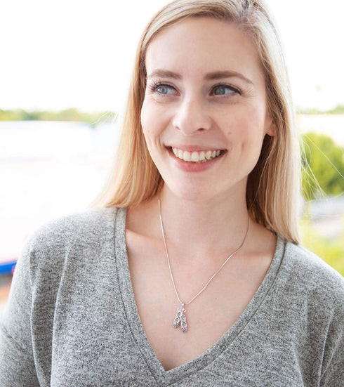 PammyJ Ballet Dancer Necklace - Crystal Ballerina Slippers Necklace, 18"...