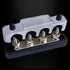4 x #10 (M5) Studs Bus Bar, Ampper 4.2" Ground Distribution Block Brass Battery BusBar Junction with Cover for Auto Boat Amplifier and More (Black...