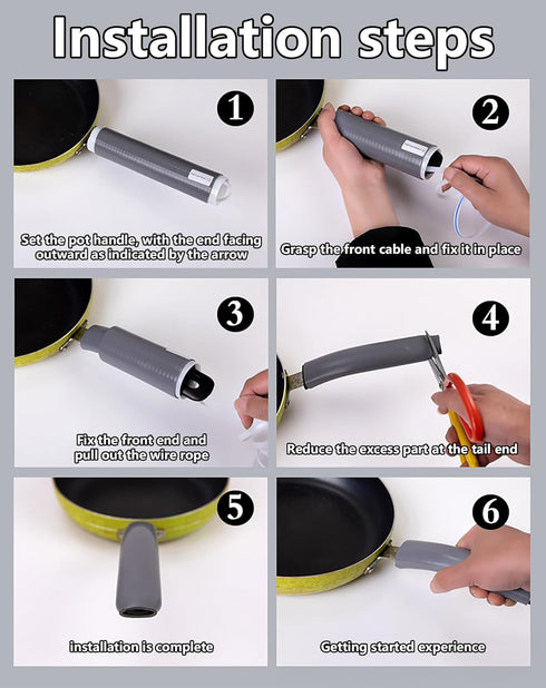 2024 New Silicone Pan Handle Sleeve Pot Handle Heat Insulation Cover Multifunctional Heat-Resistant Silicone Pan Handle Cover Sleeve (2pcs Small)...