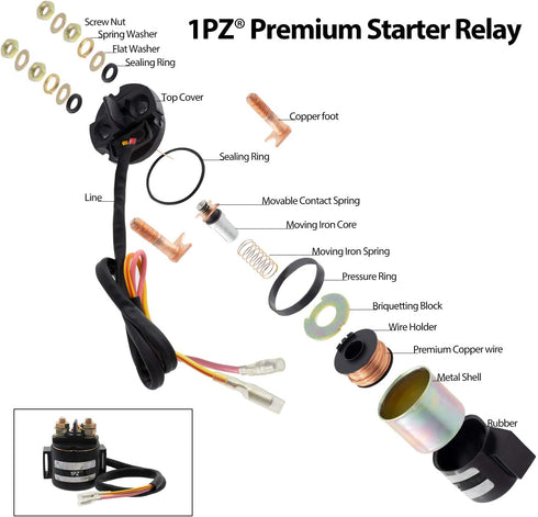 1PZ H4E-S01 Premium Ignition Starter Magnetic Solenoid Relay Replacement for Honda Sportrax TRX400EX TRX400X 1999 2000 2001 2002 2003 2004 2005 20...