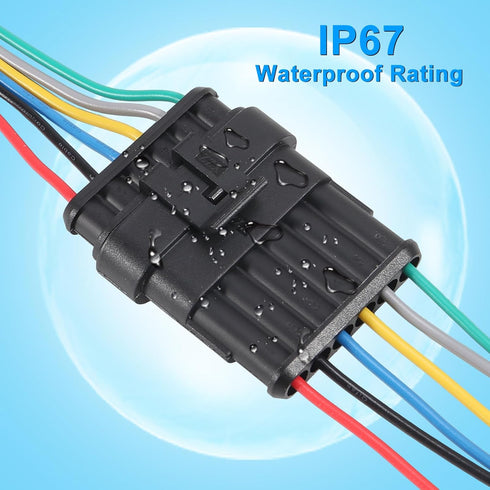 5Pair 6Pin Connector Waterproof Electrical 6 Pin Plug Auto Electrical Wire Connectors Quick Disconnect Automotive Wire Connectors Marine for Car, ...