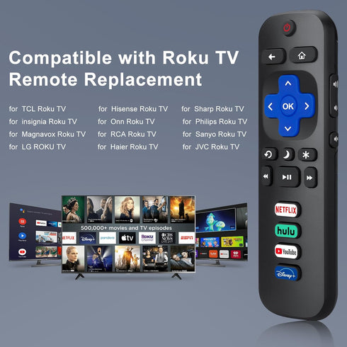 Replacement for TCL-Roku-TV-Remote-Control,for TCL Roku for Hisense Roku for Onn Roku Series Smart TVs(NOT for Roku Stick and Box)?Pack of 2?...