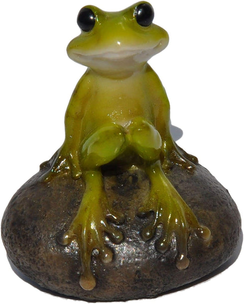 Top Collection 2.725-Inch Miniature Fairy Garden and Terrarium Cute Frog on Stone, Mini...