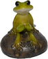 Top Collection 2.725-Inch Miniature Fairy Garden and Terrarium Cute Frog on Stone, Mini...