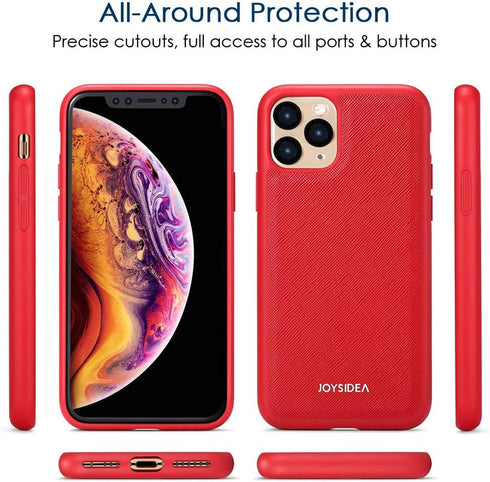 iPhone 11 Pro Max Case Fit Magnetic Car Mount & Wireless Charging, Premium PU Leather Phone Back Cover, Slim Full-Body Protective Hybrid Bumper fo...