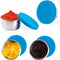LALASTAR Stainless Steel Condiment Containers with Lids, Leakproof and Reusable Lunch Bento Box Sauce Container, 4x1.6oz, Blue...