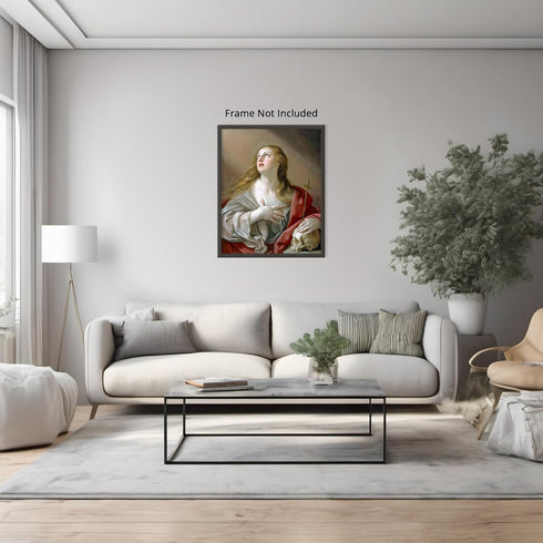 Posterizer 1 pcs-The Penitent Magdalene c. 1635 painting poster-Religious Posters-Gifts for Christians -Decor for Church, Sunday School Classroom-...