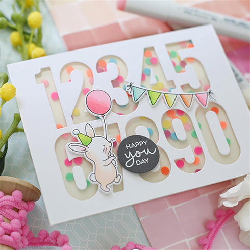 Cutting Dies Kit English Words Metal Stencils Scrapbooking Tools DIY Craft Embossing Template for Paper Card Making Album Arts Supplies (0-9 Numbe...