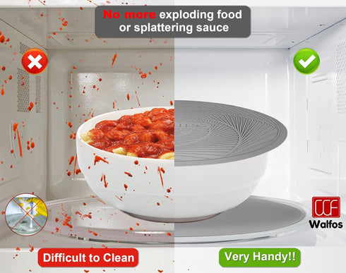 Walfos 12-Inch Silicone Microwave Mat & Pot Holders, Non-Slip Heat Resistant for Oven, Hot Pot, Bowl...