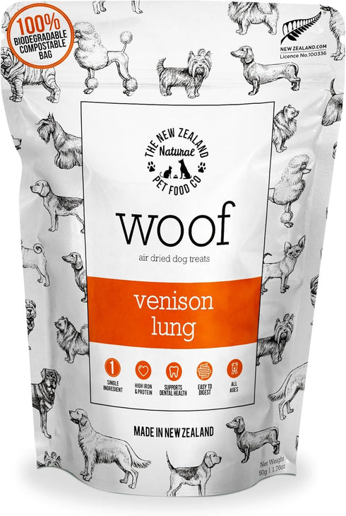 Woof Venison Lung Air Dried Treat 1.76oz...