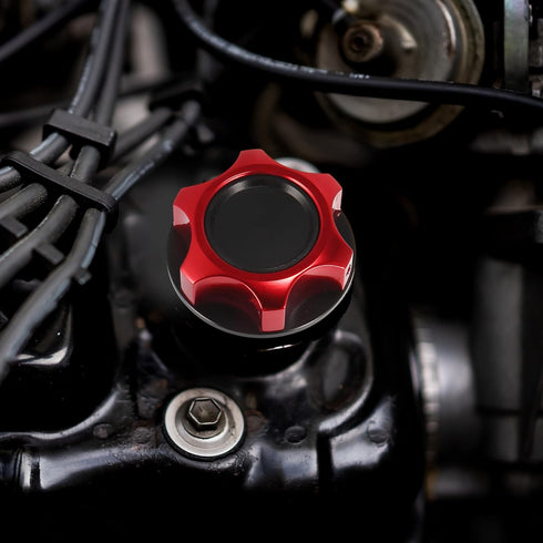 X AUTOHAUX Red Aluminum Alloy Gas Engine Oil Filler Cap Plug Cover for Toyota Reiz Camry Highlander Crown Corolla...