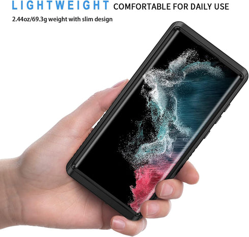 Lanhiem for Samsung Galaxy S22 Ultra Case, IP68 Waterproof Dustproof with Built-in Screen Protector, Heavy Duty Full Body Protective Phone Case fo...