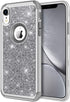 Hython Compatible with iPhone XR Case, Heavy Duty Full-Body Defender Protective Bling Glitter Sparkle Hard Shell Armor Hybrid Shockproof Silicone ...