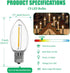 Meconard C9 Led Replacement Christmas Light Bulb, 25 Pack C9 Shatterproof Led Bulbs for Christmas Outdoor String Lights, E17 Intermediate Base, Co...