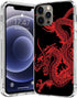 Transparent Soft TPU Protective Cover Pure Pure Clear Anti-Scratch Case Compatible for iPhone 12 Pro Max Red Chinese Dragon...