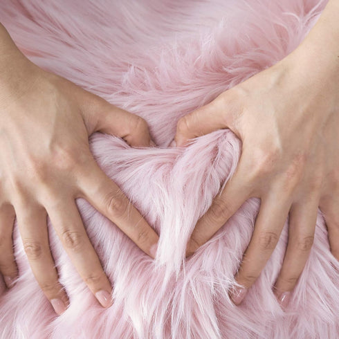 Faux Fur Rug Sofa Chairs Cover, Pink Small Rug for Bedroom, 2X3 Shaggy Furry Rug for Kids Room, Shag Fluffy Rug for Nursery Room, Soft Fuzzy Plush...