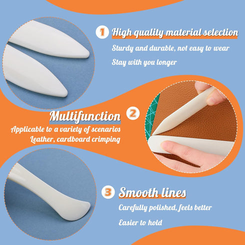WONVOC 6 pcs Bone Folders, Crease Makers, Scoring Tool, Plastic Bone Folder Paper Creaser, Folding Bookbinding Tool, Origami Tools for Making Pape...