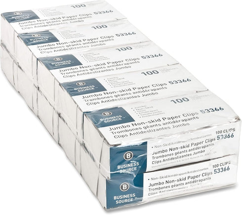Business Source 53366 Paper Clips, Jumbo, Nonskid, 1000/PK, Silver...