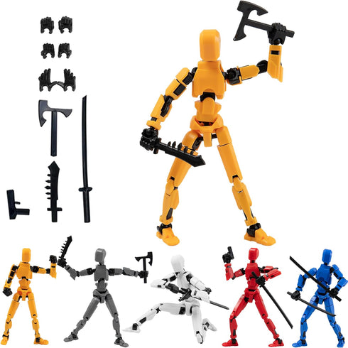 Titan T13 Action Figures Lucky Dummy 13 Robot Anime Figures Fidget Toys for Boys Autism Sensory Toys Multi Joints Movable Cool Gadget Toys Gifts (...