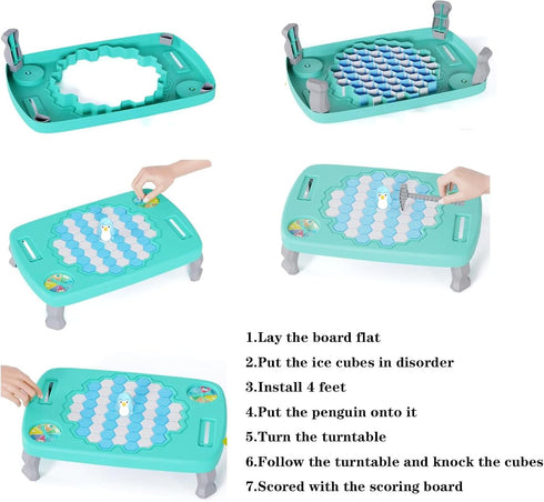 Penguin Ice Rescue Game for Kids,Penguin Ice Breaker Game,63PCS Save Penguin on Ice Game,Penguin Trap on Ice Icebreaker Board Game Toy for Adults,...